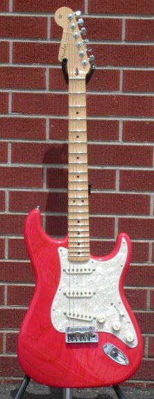 pink electric guitar